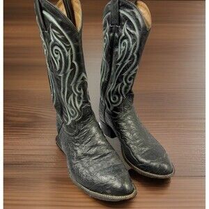 Vintage Exotic Tony Lama El Rey Genuine Ostrich Western Cowboy  Boots Men’s 9 D